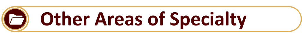 Other Areas of Speciality